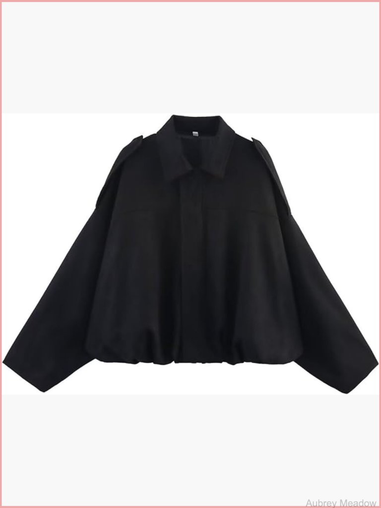 Faux Suede Bomber Jacket Oversized Lapel Coat Casual Streetwear
